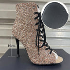 Chaussures de salsa pailletées à talon 8 ou 10 cm, modèle Zinaida, vue 7