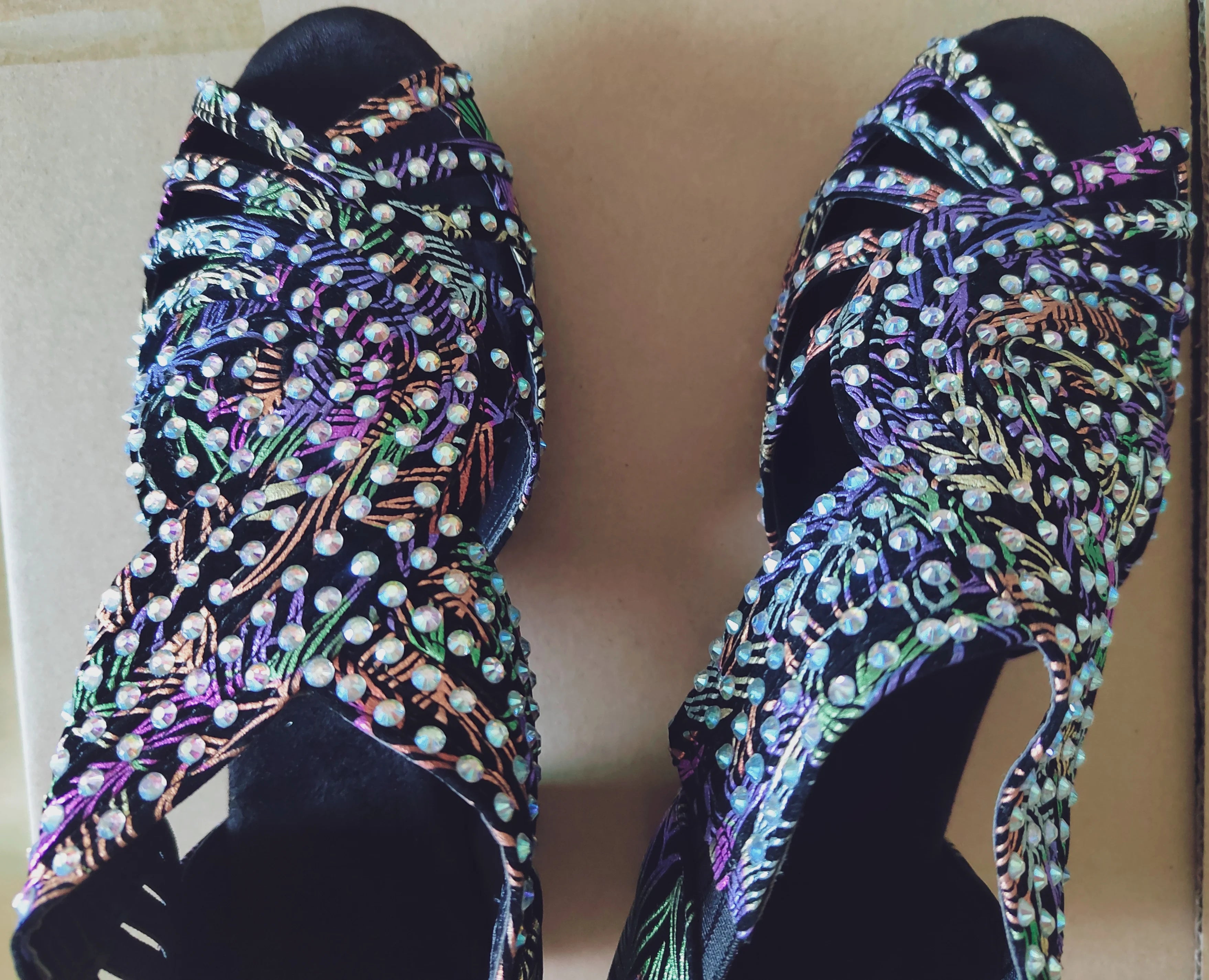 Chaussures de salsa femme strass — Shearer - vue arrière