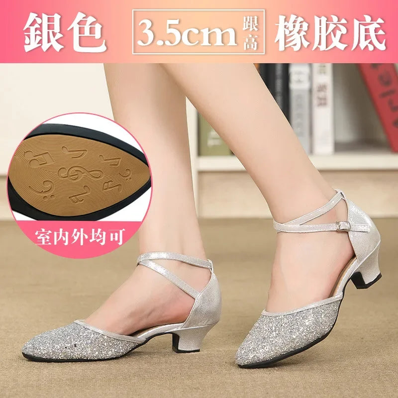 Chaussures de salsa femme paillettes — Coupé - vue 13