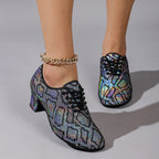 Chaussures de salsa femme noir indoor — Anya - vue de profil