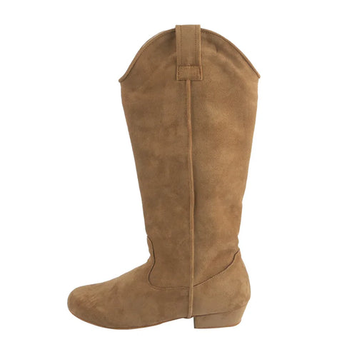 Bottes de danse country zippées femme Austin camel, semelle daim