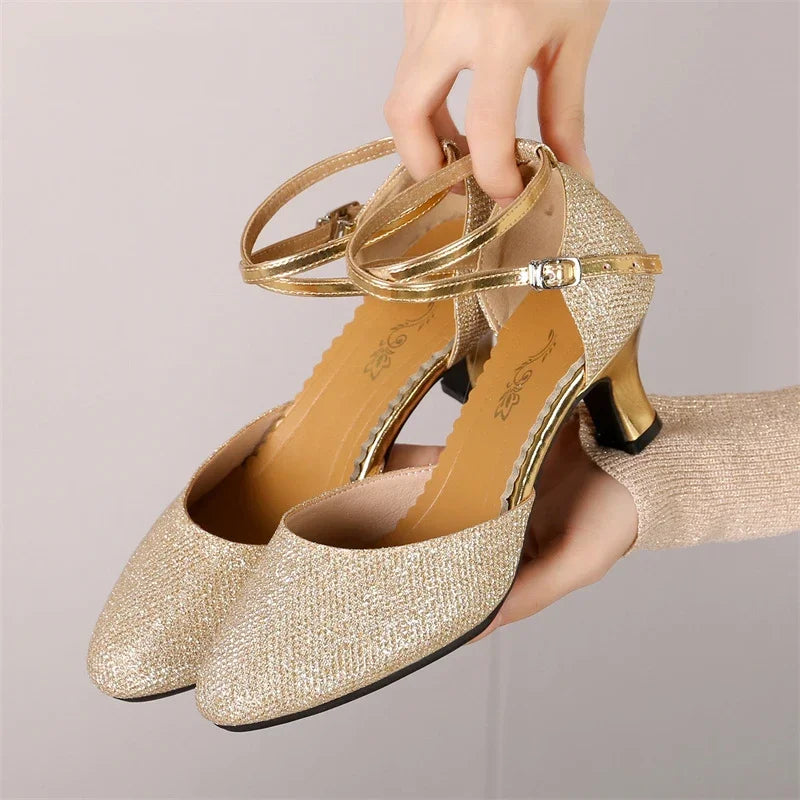 Chaussures de salsa femme paillettes — Karine - détail
