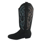 Bottes de danse country femme à strass Memphis noir, semelle daim