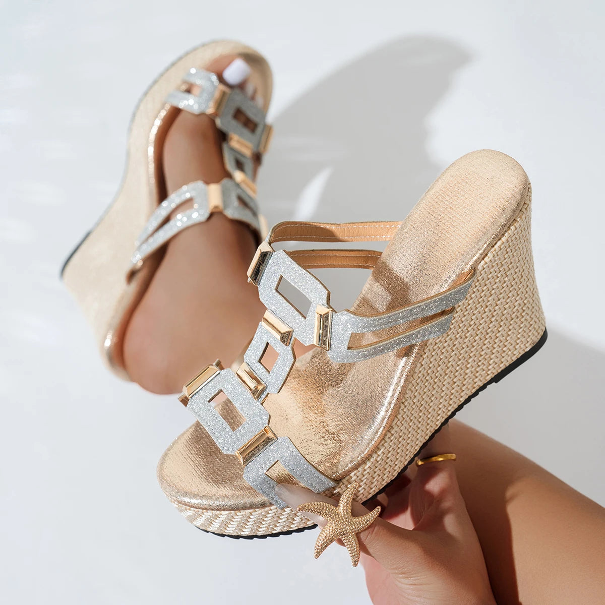 Chaussures de danse femme paillettes — Géraldine - vue de profil