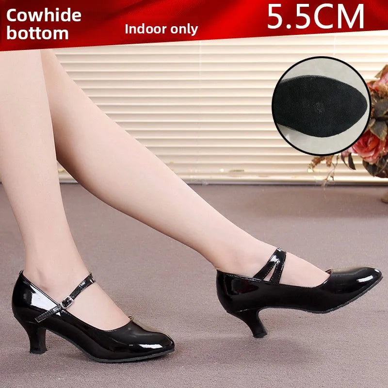 Chaussures de salsa femme cuir verni — Bilbao - vue dessus