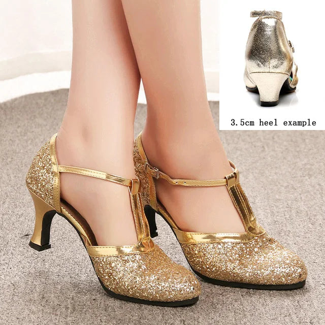 Chaussures de salsa femme paillettes — Olga - vue dessus