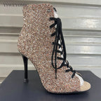 Chaussures de salsa femme paillettes — Zinaida - vue de profil