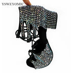 Souliers de danse latine femme strass 4cm square heel — Roza - vue arrière