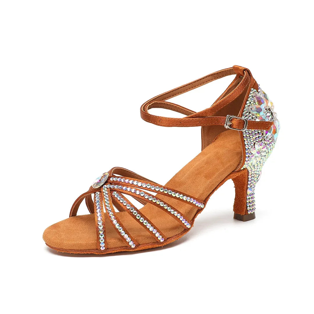 Souliers de danse latine femme satin — Rita - vue 3/4