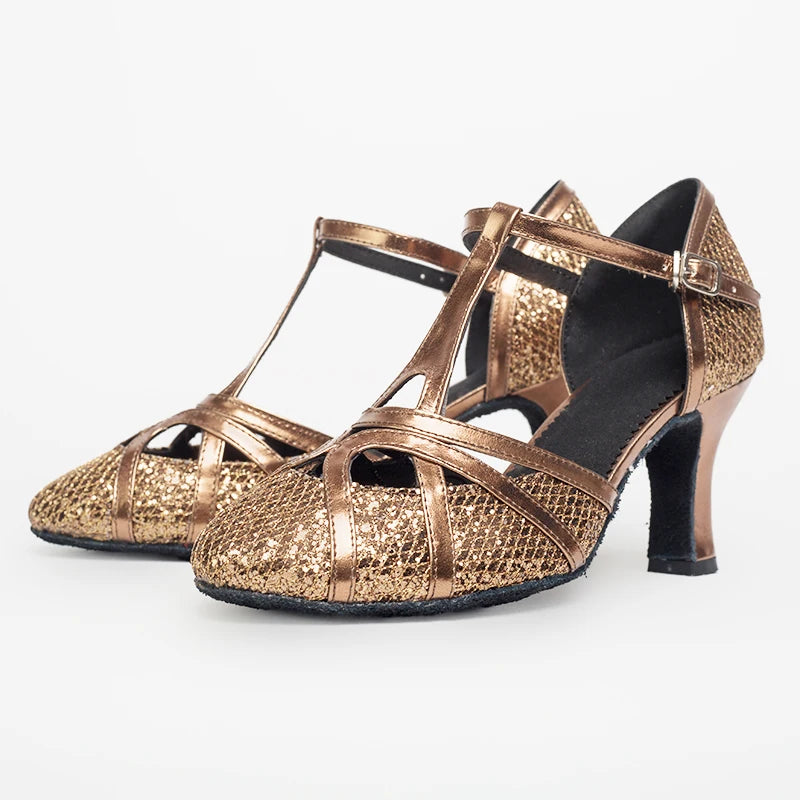 Chaussures de salsa femme paillettes — Vishneva - détail