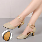 Chaussures de salsa à paillettes, talon 3,5 ou 5,5 cm, modèle Karine, vue 12