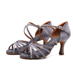 Souliers de danse latine femme premium gris — Maristella