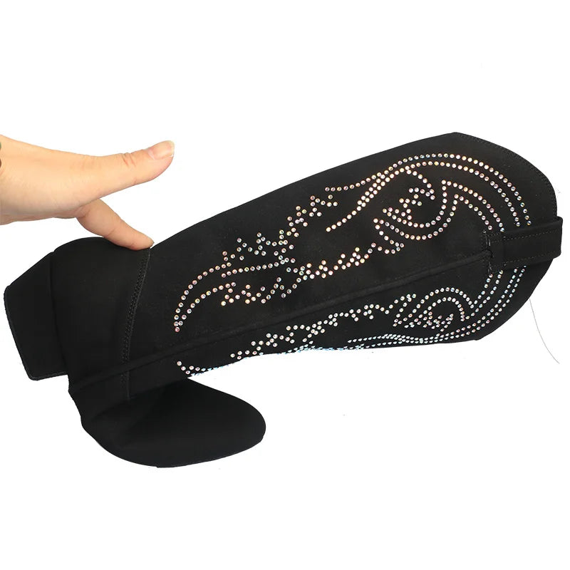 Bottes de danse country femme à strass Memphis, semelle daim