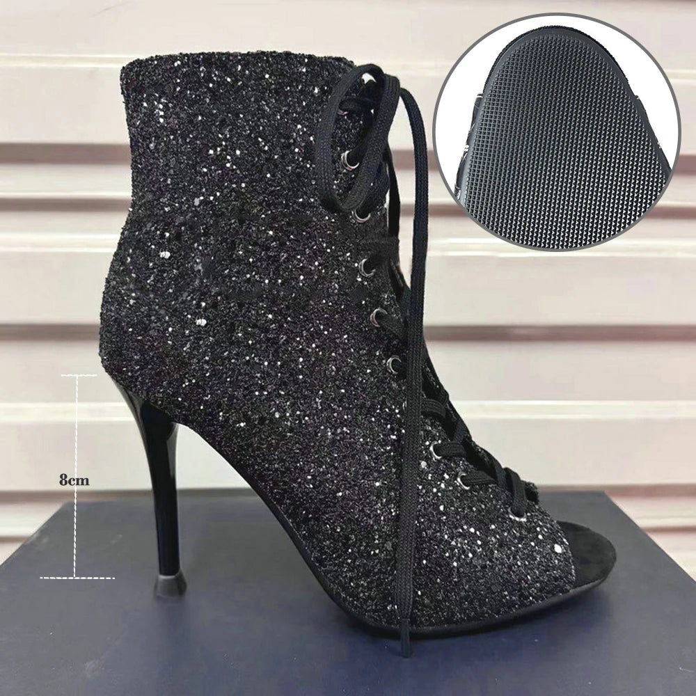 Chaussures de salsa femme paillettes — Zinaida - vue extérieure