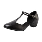 Souliers de danse latine femme, modèle Porté, coloris noir