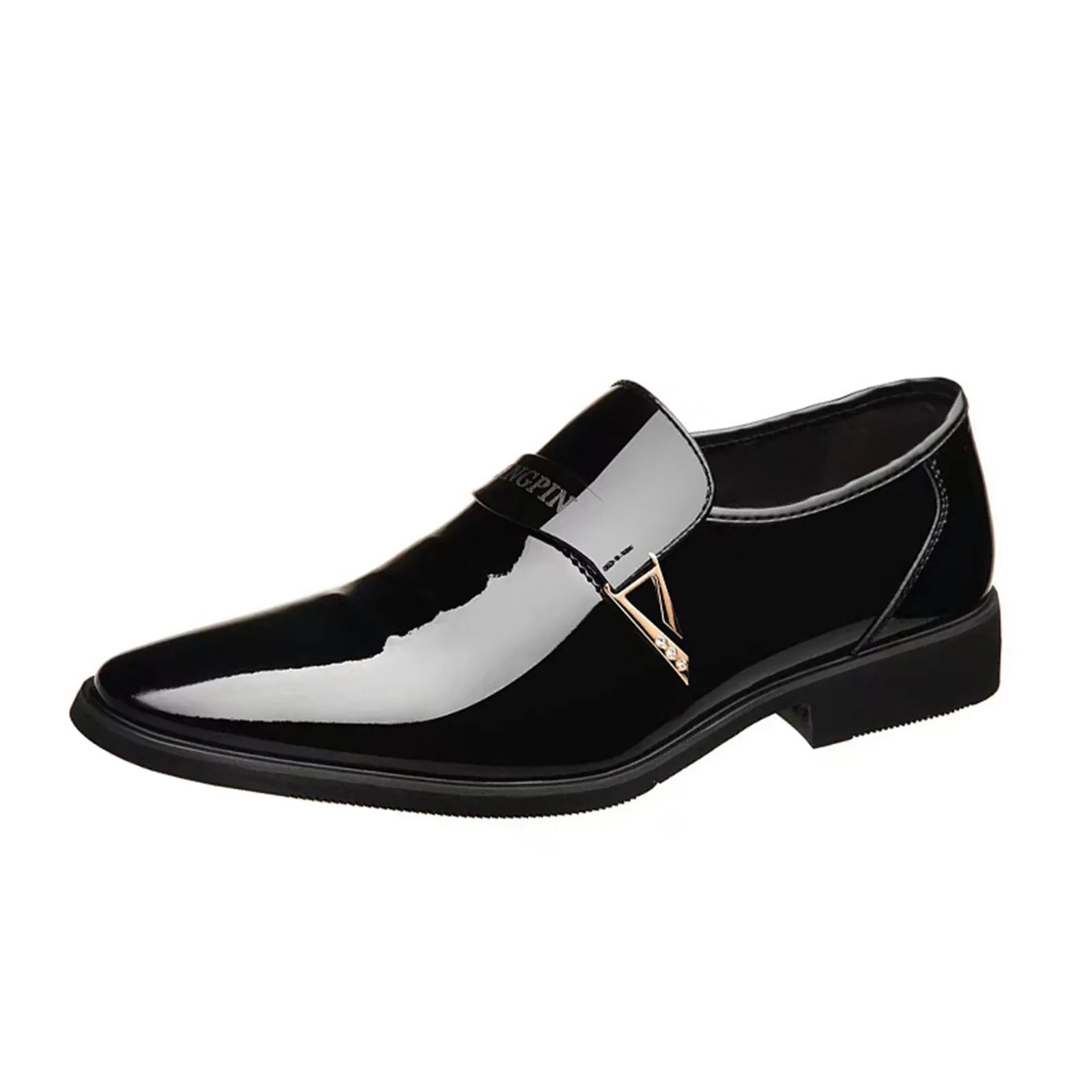 Chaussures de danse homme cuir verni noir — Coralie - détail