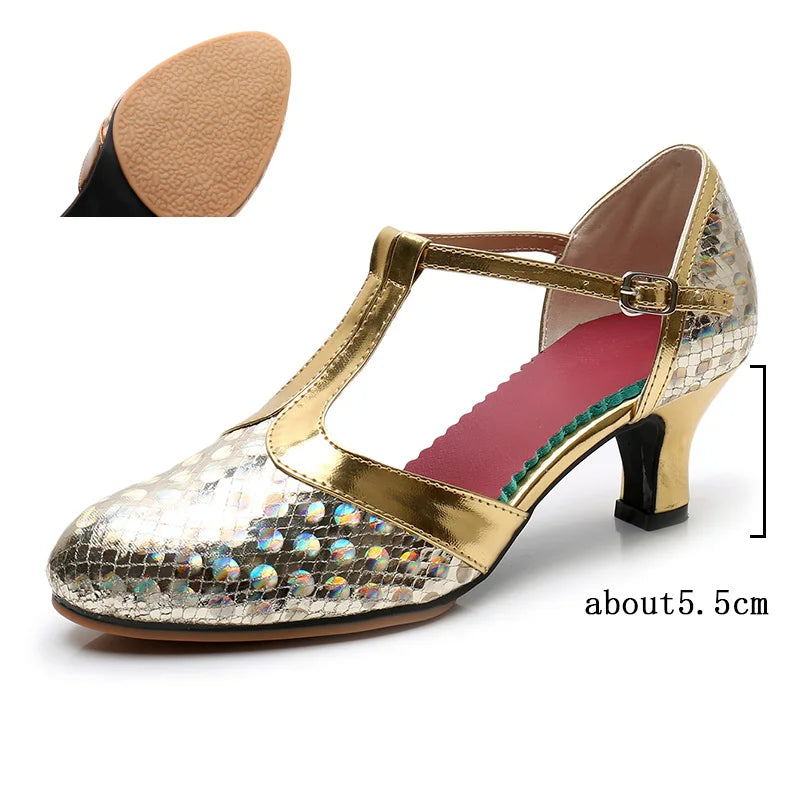 Chaussures de salsa femme paillettes — Olga - vue 3/4