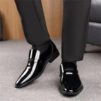 Chaussures de danse homme cuir verni noir — Coralie - vue arrière