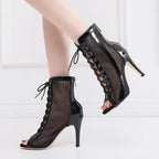 Chaussures de salsa femme wx-118-g noir — Vyroubova - vue de profil