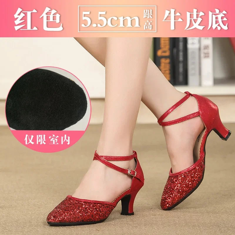 Chaussures de salsa femme paillettes — Coupé - vue 19
