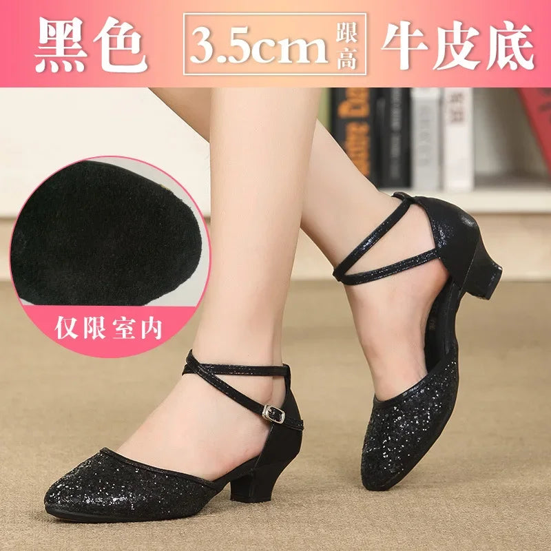 Chaussures de salsa femme paillettes — Coupé - vue 18