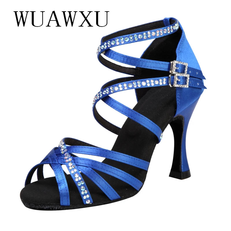 Souliers de danse latine femme satin — Motte - vue 3/4