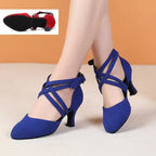 Chaussures de salsa femme daim — Livia - vue rapprochée