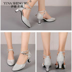 Chaussures de salsa femme argent — Antonio - vue arrière