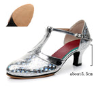 Chaussures de salsa pailletées à talon 3,5 ou 5,5 cm, modèle Olga, vue 12
