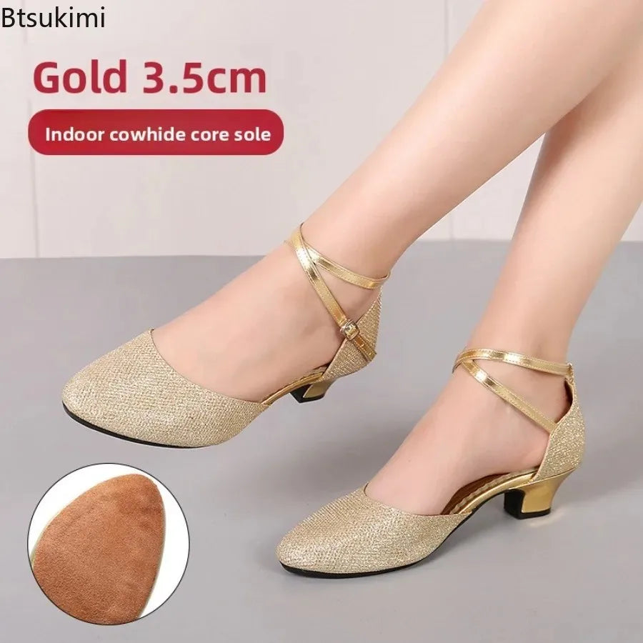 Chaussures de salsa femme paillettes — Presentacion - vue de profil
