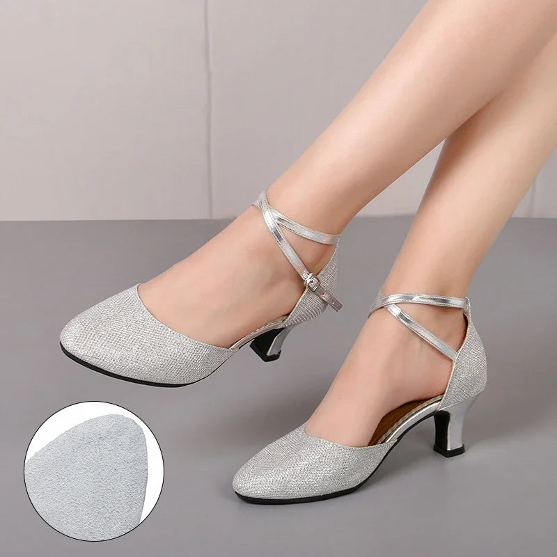 Chaussures de salsa femme paillettes — Karine - vue 3/4