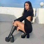 Escarpins de cabaret femme noir — Nadya - semelle