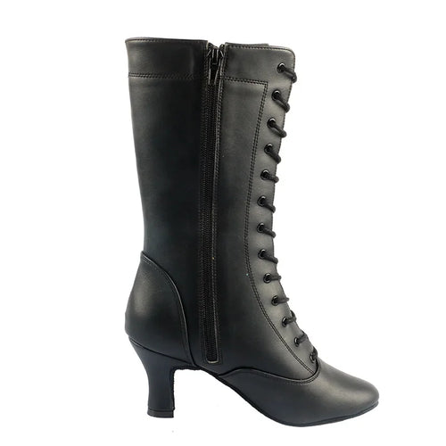 Bottes de salsa noires à talon épais, modèle Toumanova, vue 2