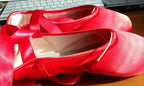 Pointes de ballet colorées pour danse classique, modèle Concetta, coloris rouge