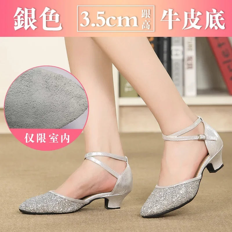 Chaussures de salsa femme paillettes — Coupé - vue 14