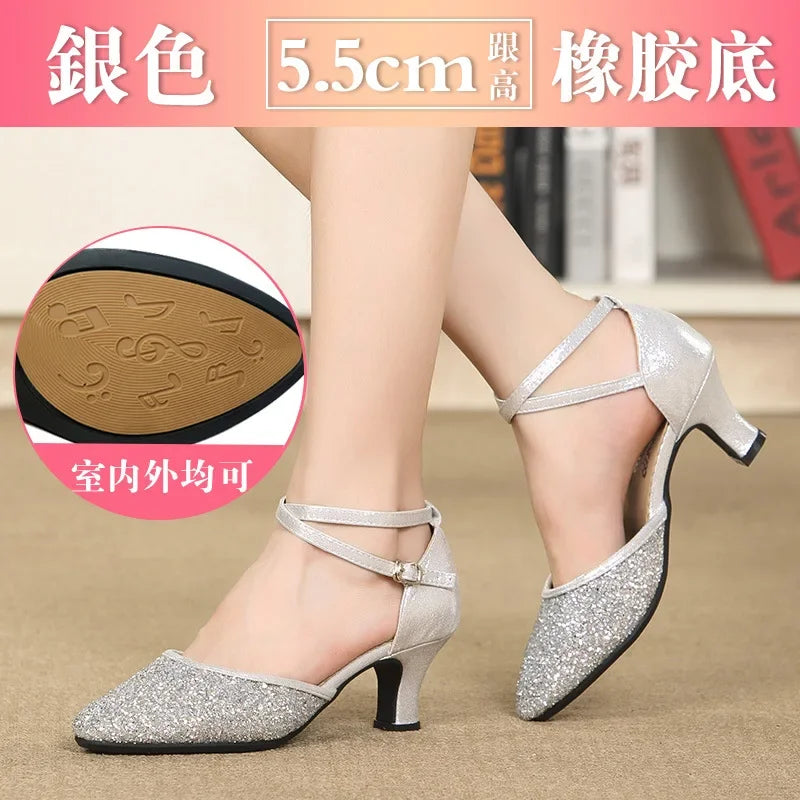 Chaussures de salsa femme paillettes — Coupé - vue 17
