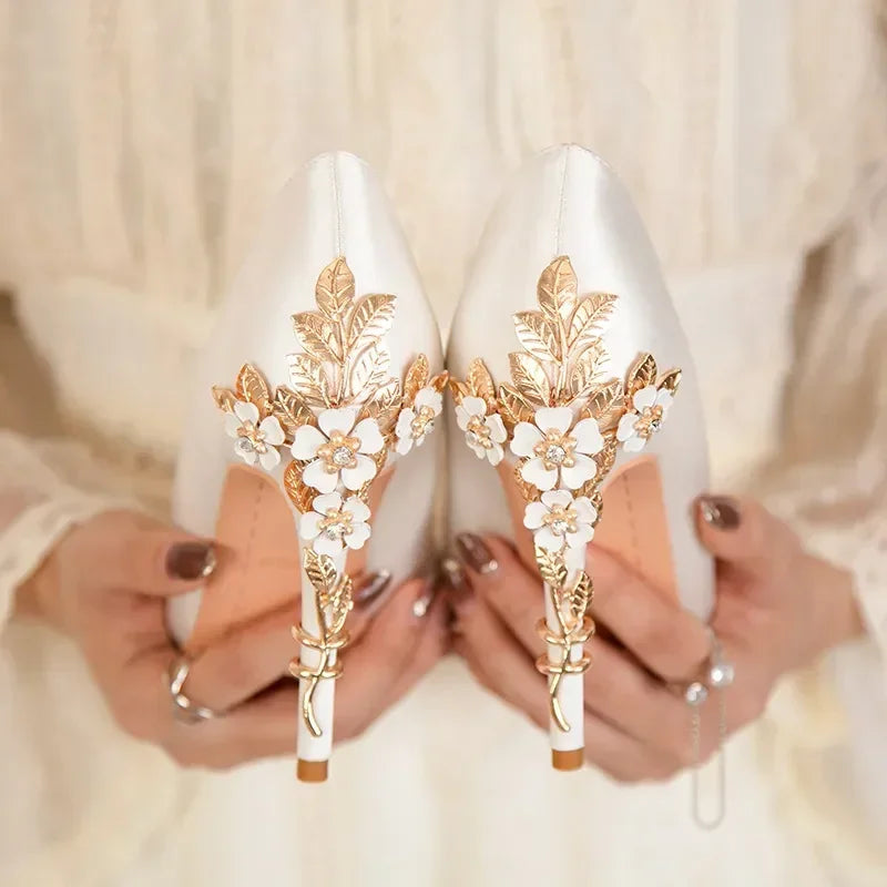 Chaussons de danse classique femme satin — Flora - vue de profil
