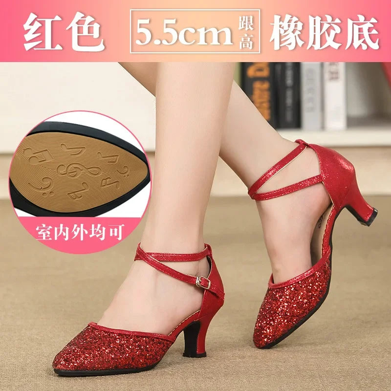 Chaussures de salsa femme paillettes — Coupé - vue 11