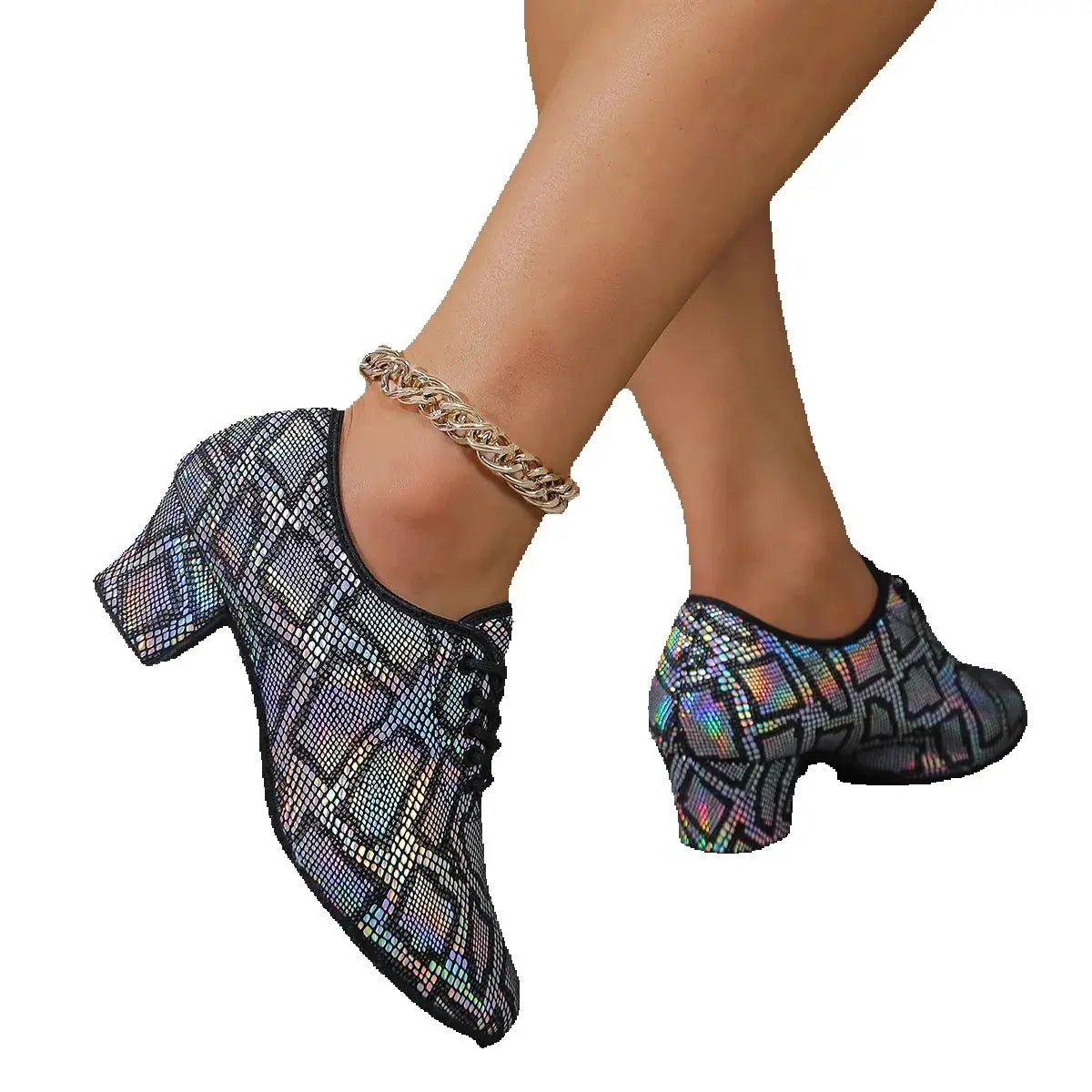 Chaussures de salsa femme noir indoor — Anya - vue arrière
