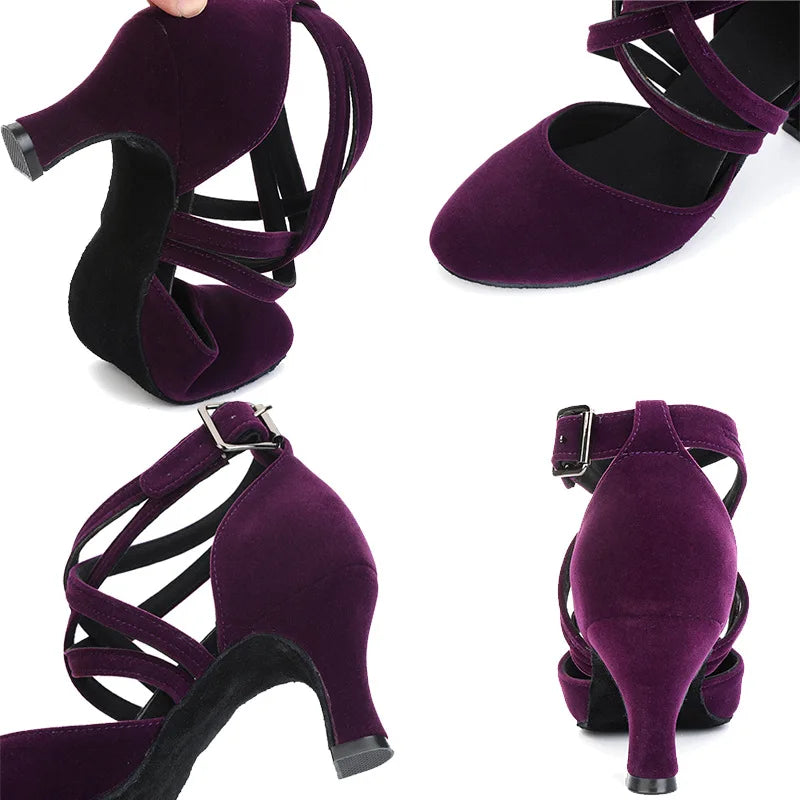 Chaussures de salsa femme daim — Livia - vue arrière
