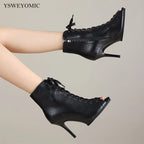 Chaussures de salsa femme 9.5cm noir — Domitille - détail