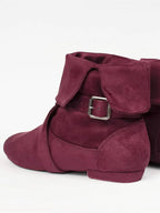 Bottines de danse latine femme en suède, talon plat, modèle Ovcharenko, coloris bordeaux