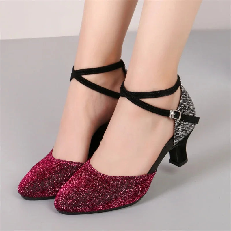 Chaussures de salsa femme paillettes — Karine - vue arrière