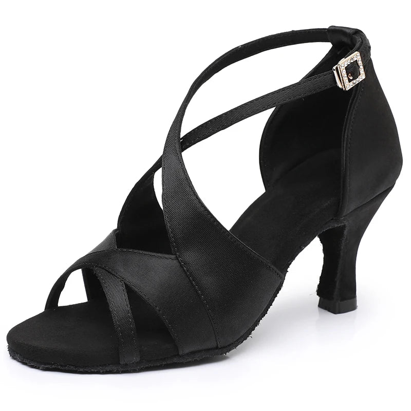 Souliers de danse latine femme satin — Skopin - vue extérieure