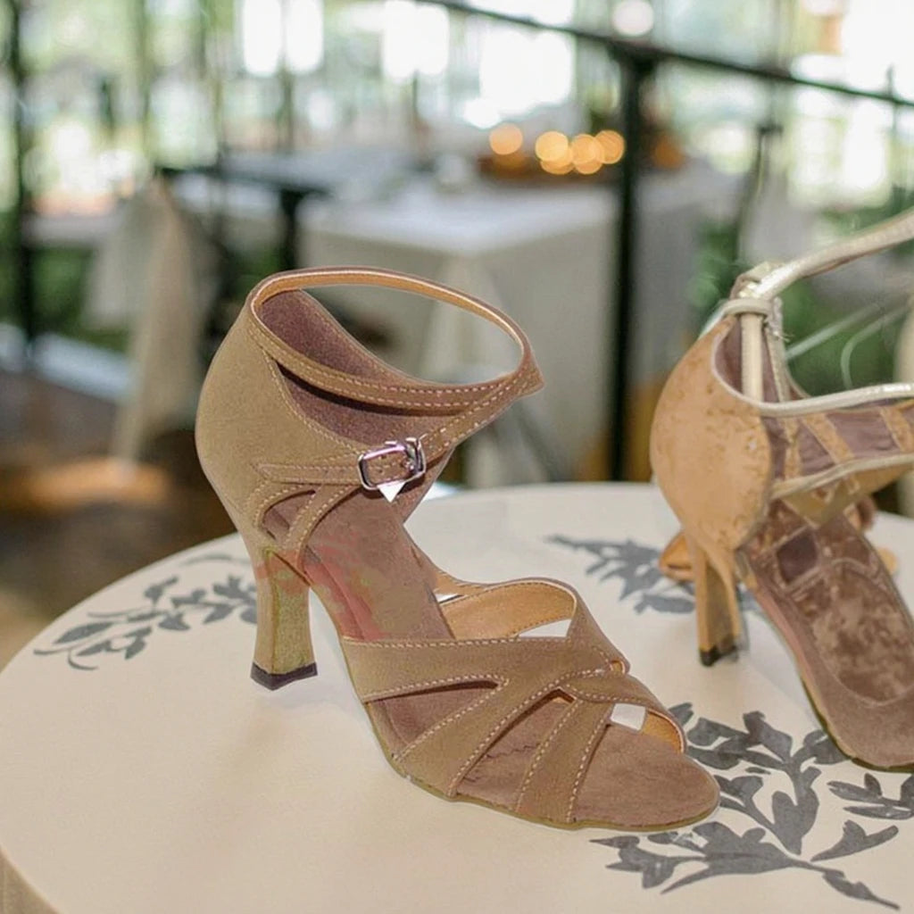Chaussures de salsa femme daim — Gabrielle - semelle