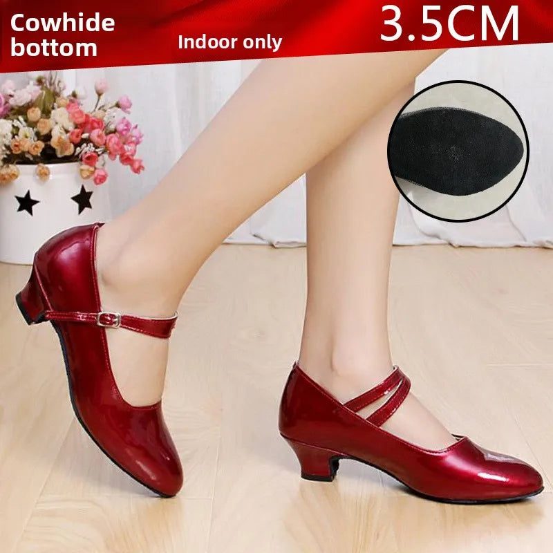 Chaussures de salsa femme cuir verni — Bilbao - vue rapprochée