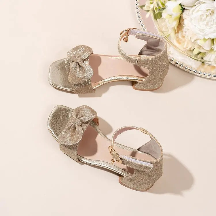 Chaussures de danse enfant paillettes doré — Impatiens - détail