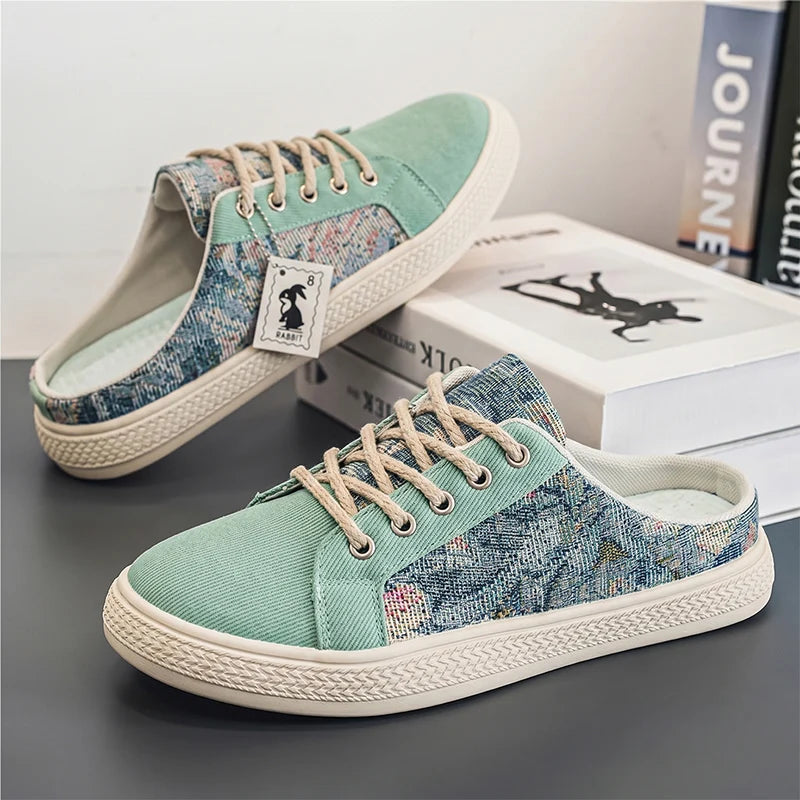 Chaussons de danse classique homme toile — Reine - vue arrière