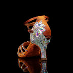 Souliers de danse latine femme satin — Rita - vue de profil