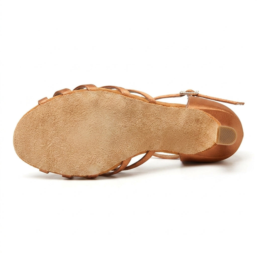 Chaussures Salsa & Bachata femme — Esméralda satin 7,5 cm